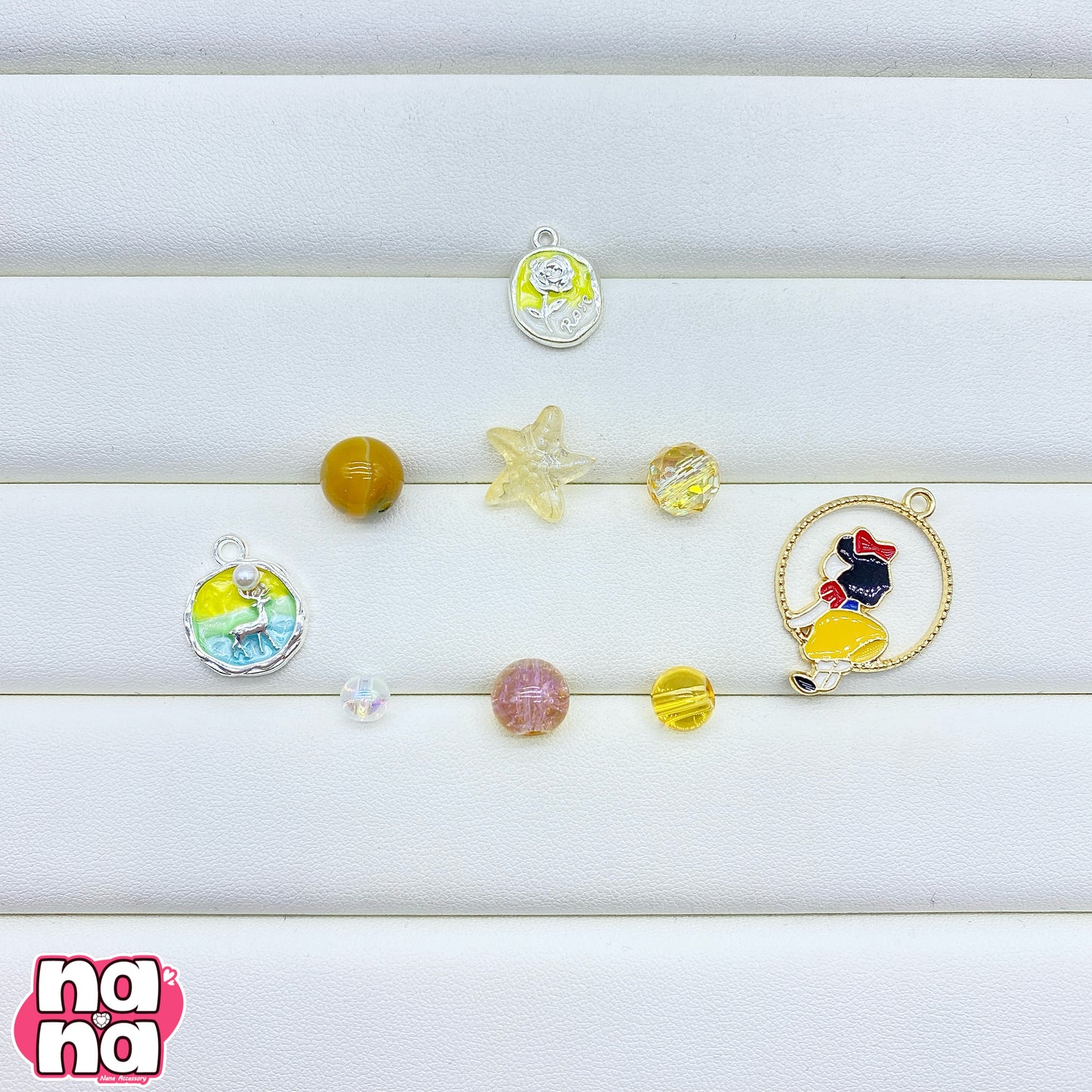 【A1017】涙も痛みも星に変えよう 高品質天然石XクリスタルXガラス(6+8+10)