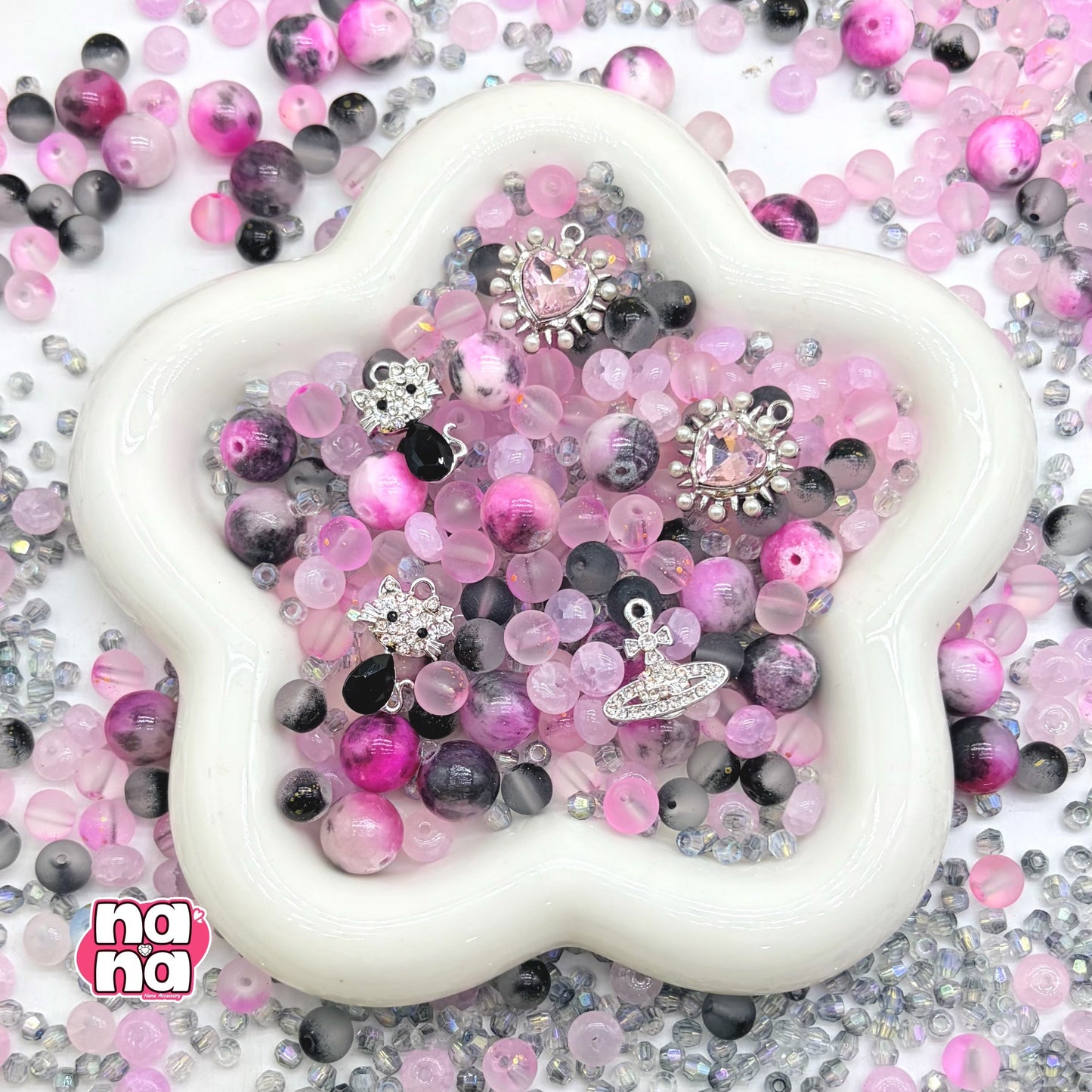 【Y1061】小雨 高品質クォーツ&ガラス(10*10)