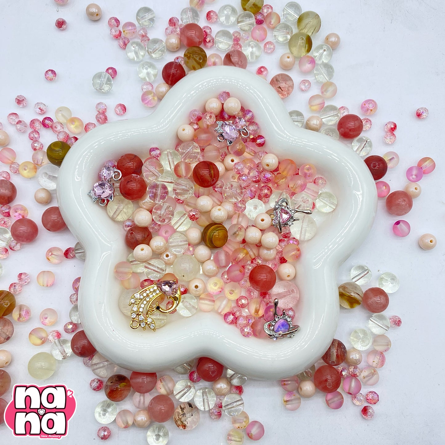 【A1201】愛、テキサス 高品質天然石Xガラス(8+10+12)