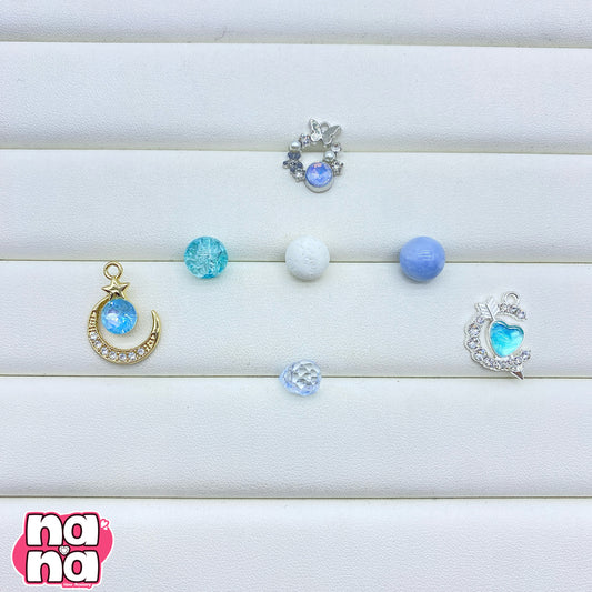 【A1210】重ねた思い出 高品質天然石XクリスタルXガラス(10*10)