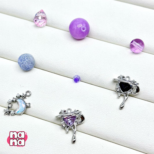 【A1231】二人の日々はもうすぐおもいで 高品質天然石Xガラス(8+10+12)