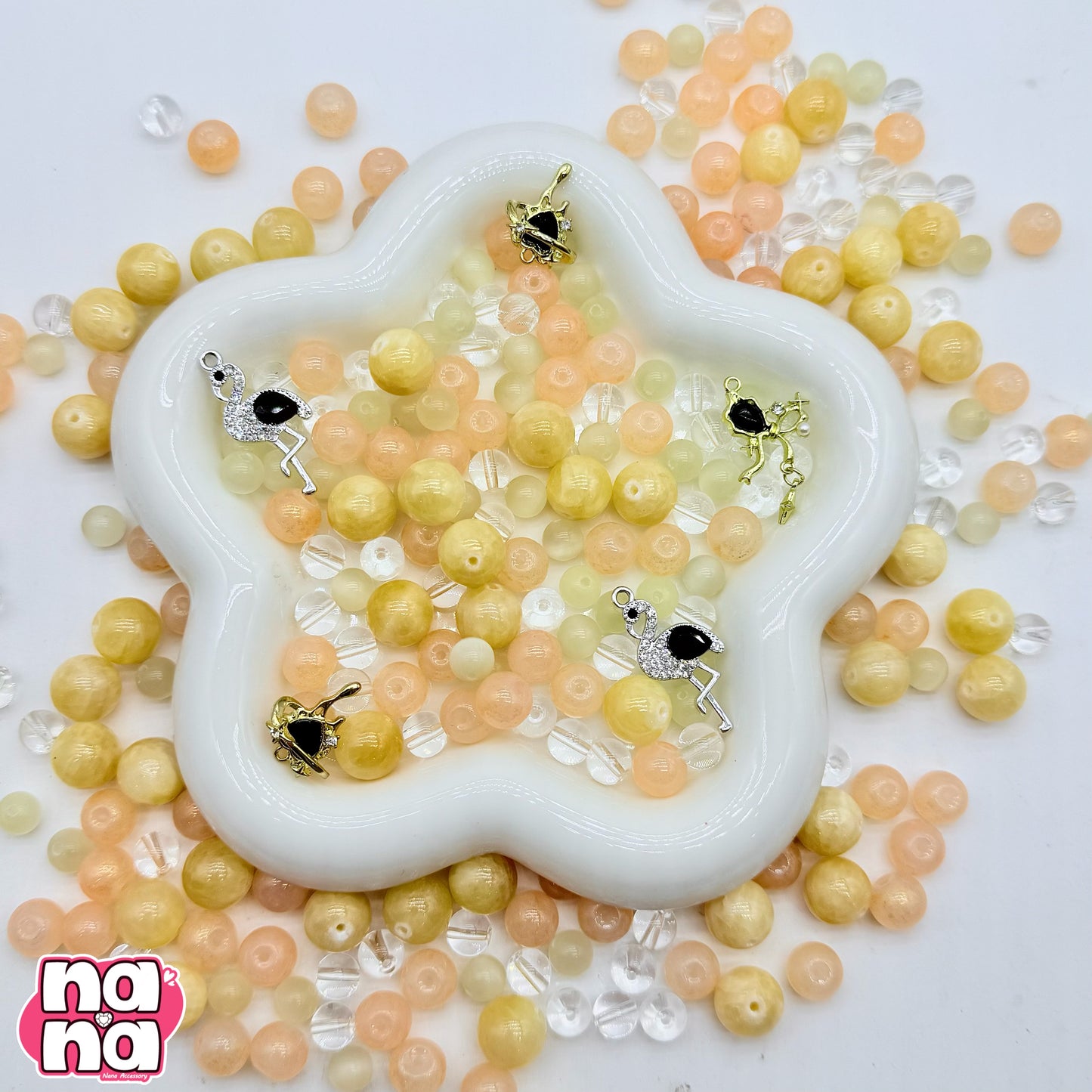 【A1235】今日の艺術 高品質天然石XキャッツアイXガラス(8+10+12)