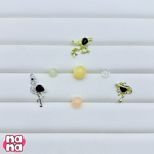 【A1235】今日の艺術 高品質天然石XキャッツアイXガラス(8+10+12)