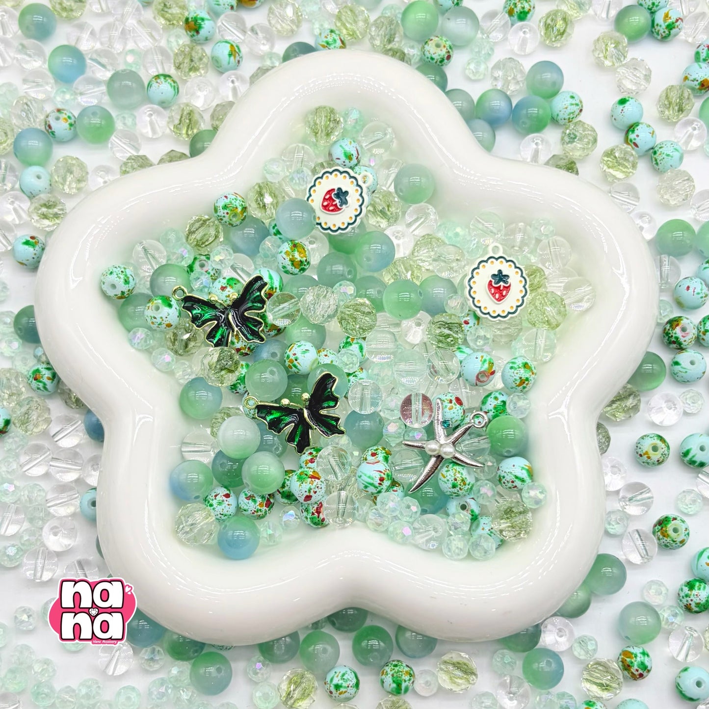 【Y1115】優しい流れ星 高品質キャッツアイ&ガラス(10*10)