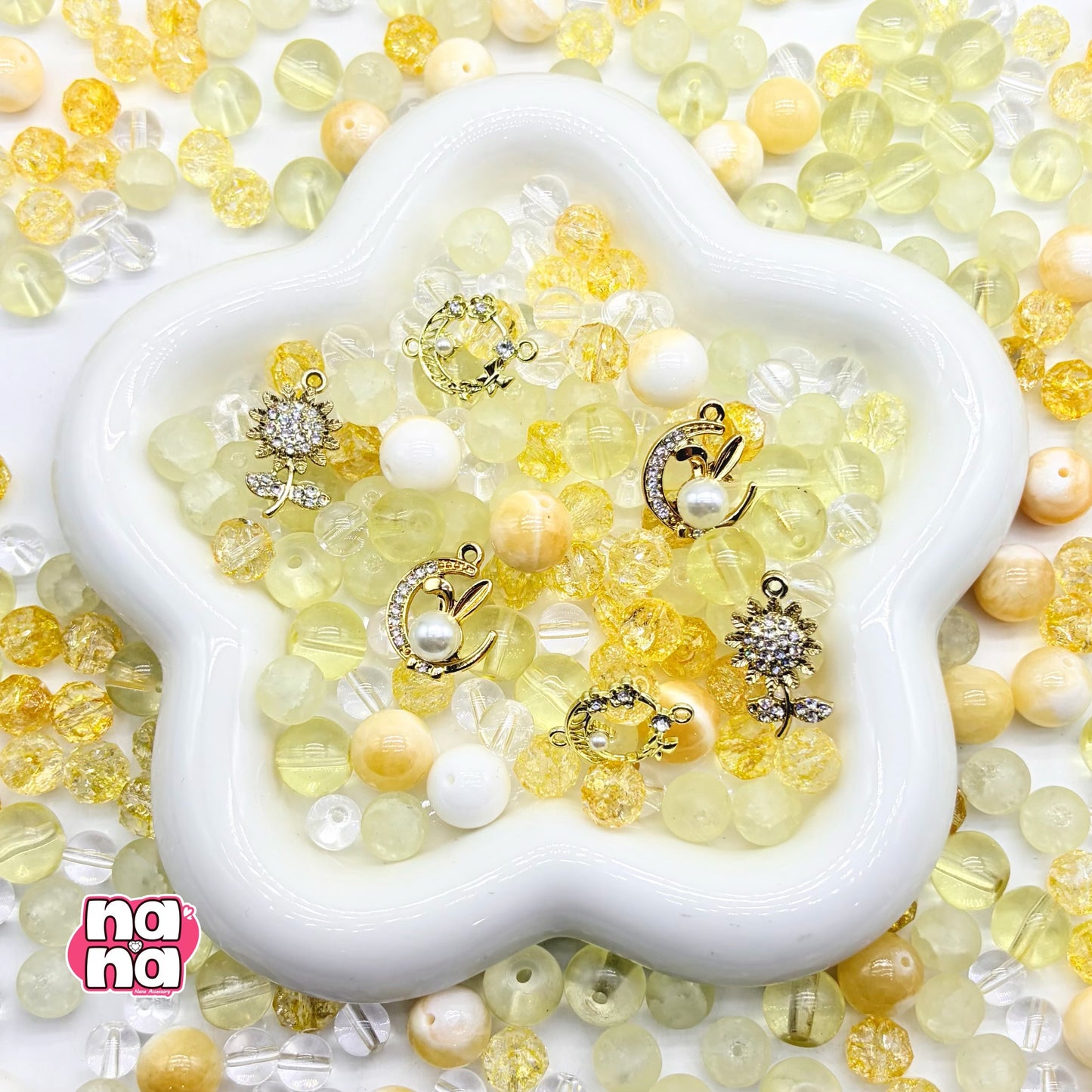 【A1240】よろこびに ひたっていたい 高品質天然石XクリスタルXガラス(8+10+12)