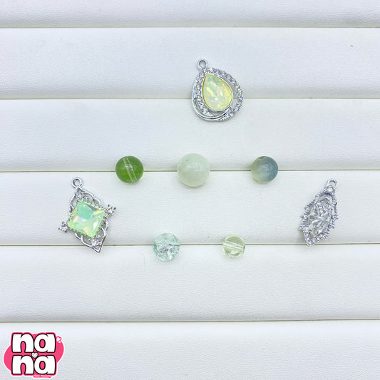 【A1246】皆とがいいな 高品質天然石XキャッツアイXガラス(8+10+12)