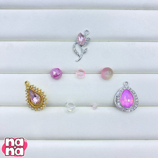 【A1270】いちごの願い 高品質キャッツアイXクリスタルガラス(8+10)