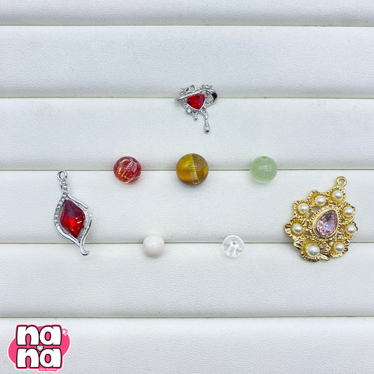 【A1275】私に花束 高品質天然石XキャッツアイXガラス(8+10+12)