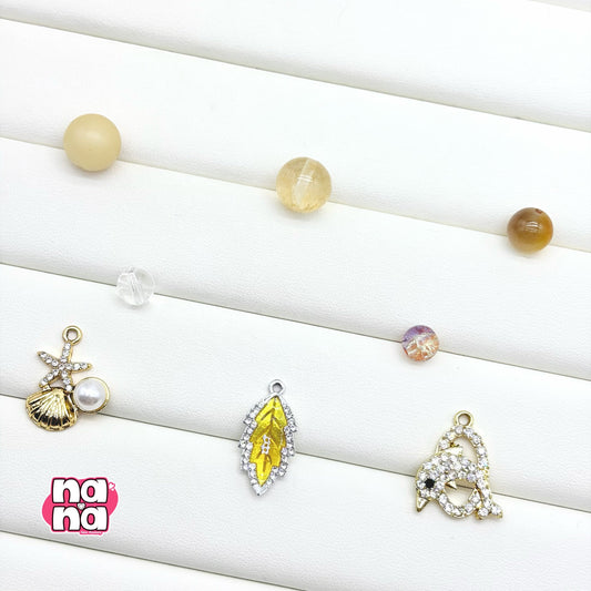 【Y1156】カフェモカ 高品質キャッツアイ&ガラス&菩提(10*10)