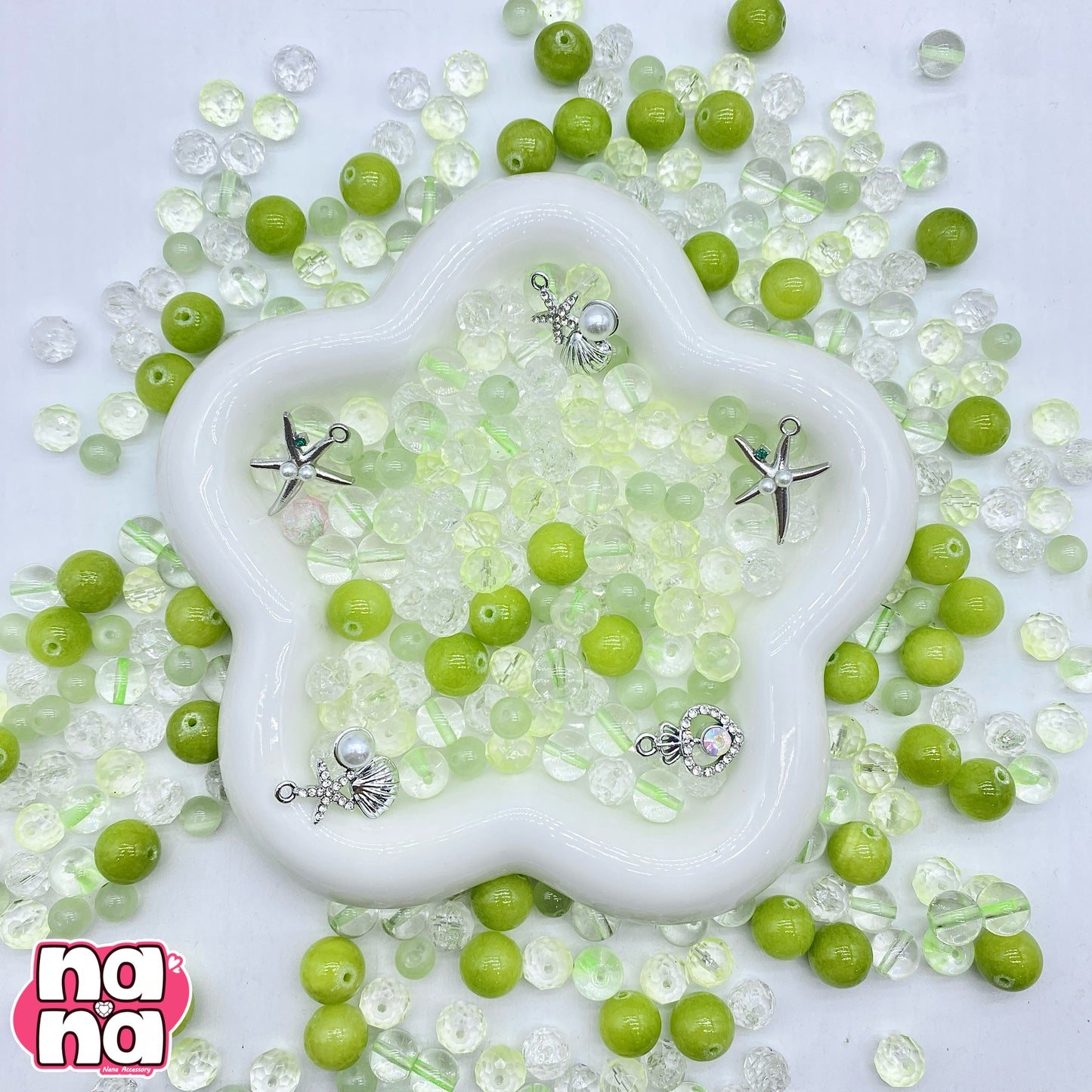 【A1281】幸せのときめき 高品質天然石XキャッツアイXガラス(8+10+12)