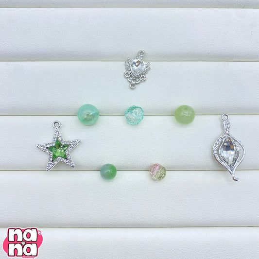 【A1286】ハート ハート 高品質キャッツアイXガラス(8+10)