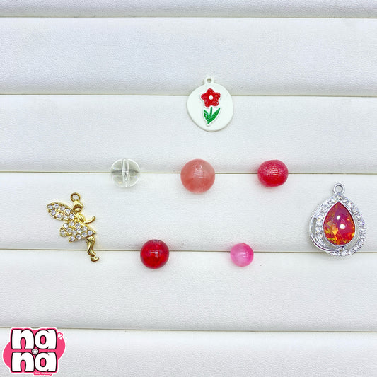 【A1291】蝶の恋話し 高品質天然石XキャッツアイXガラス(8+10+12)