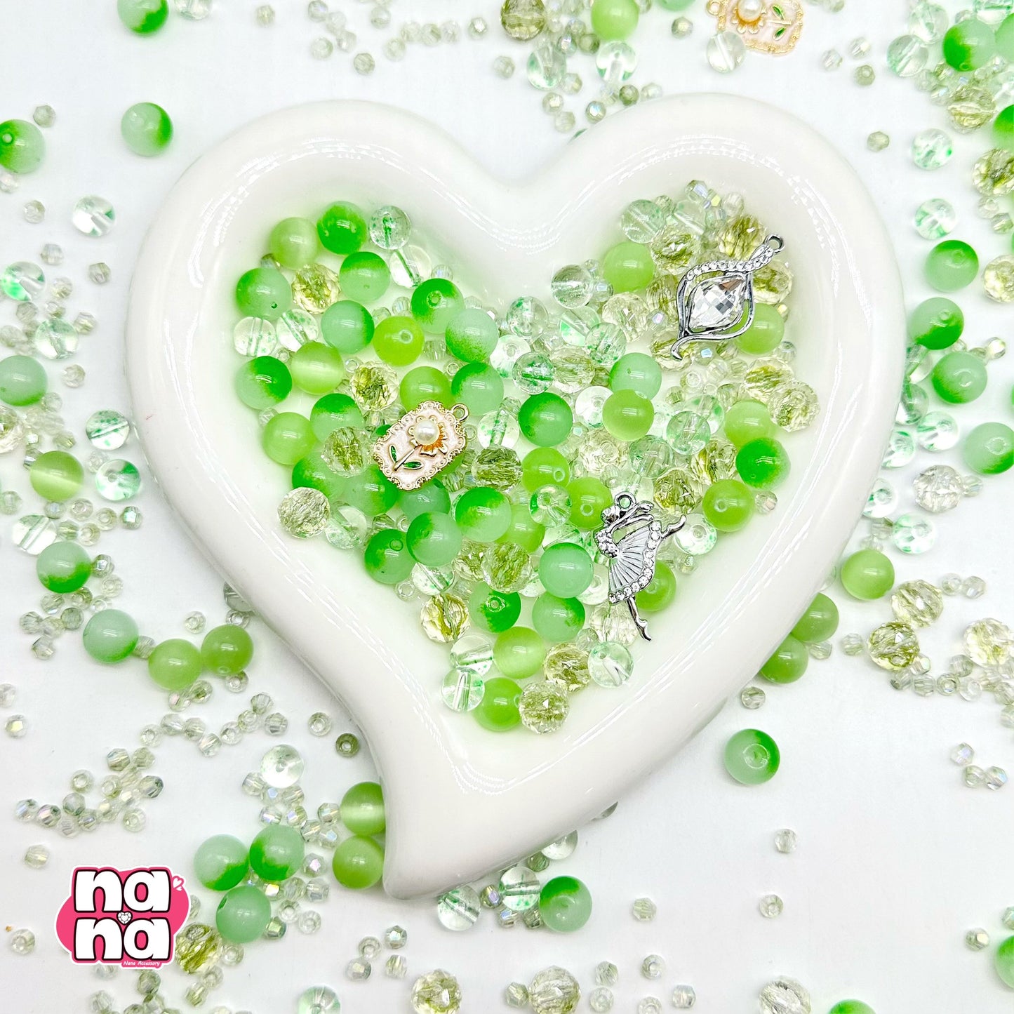 【Y1166】木漏れ日 高品質キャッツアイ&ガラス(10*10)