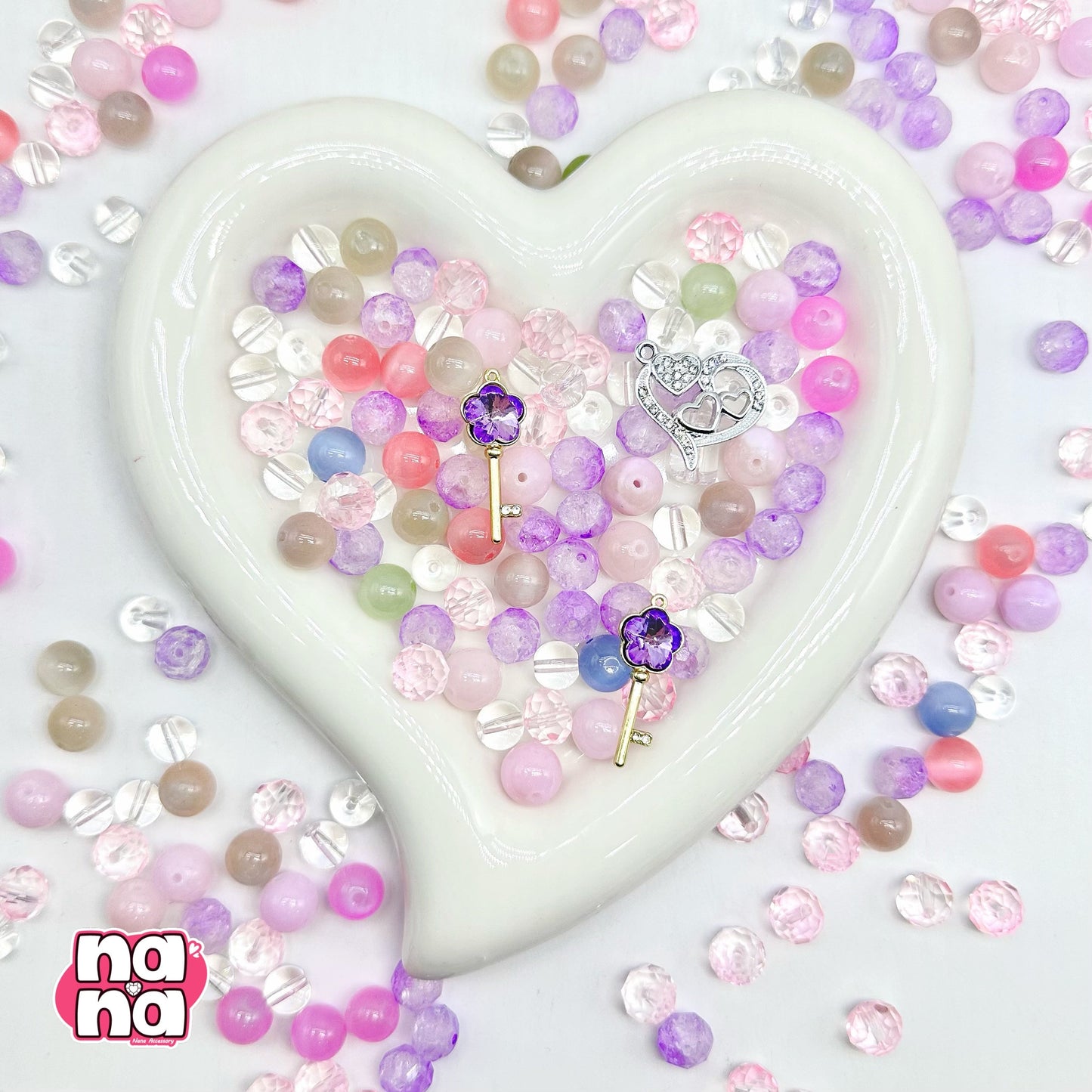 【Y1170】ラブストーリー 高品質キャッツアイ&ガラス(10*10)