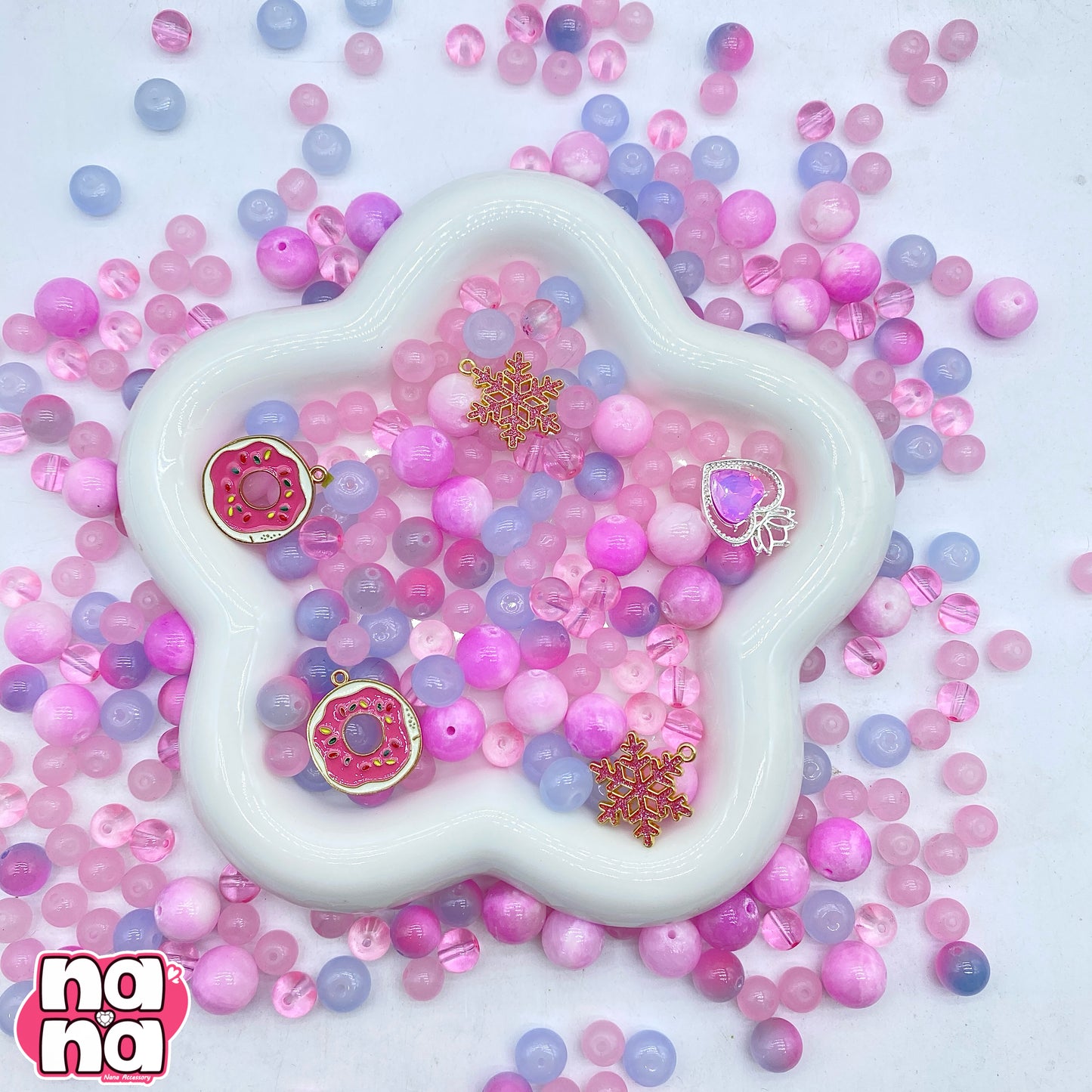 【A1355】福来い 高品質天然石XキャッツアイXガラス(8+10+12)