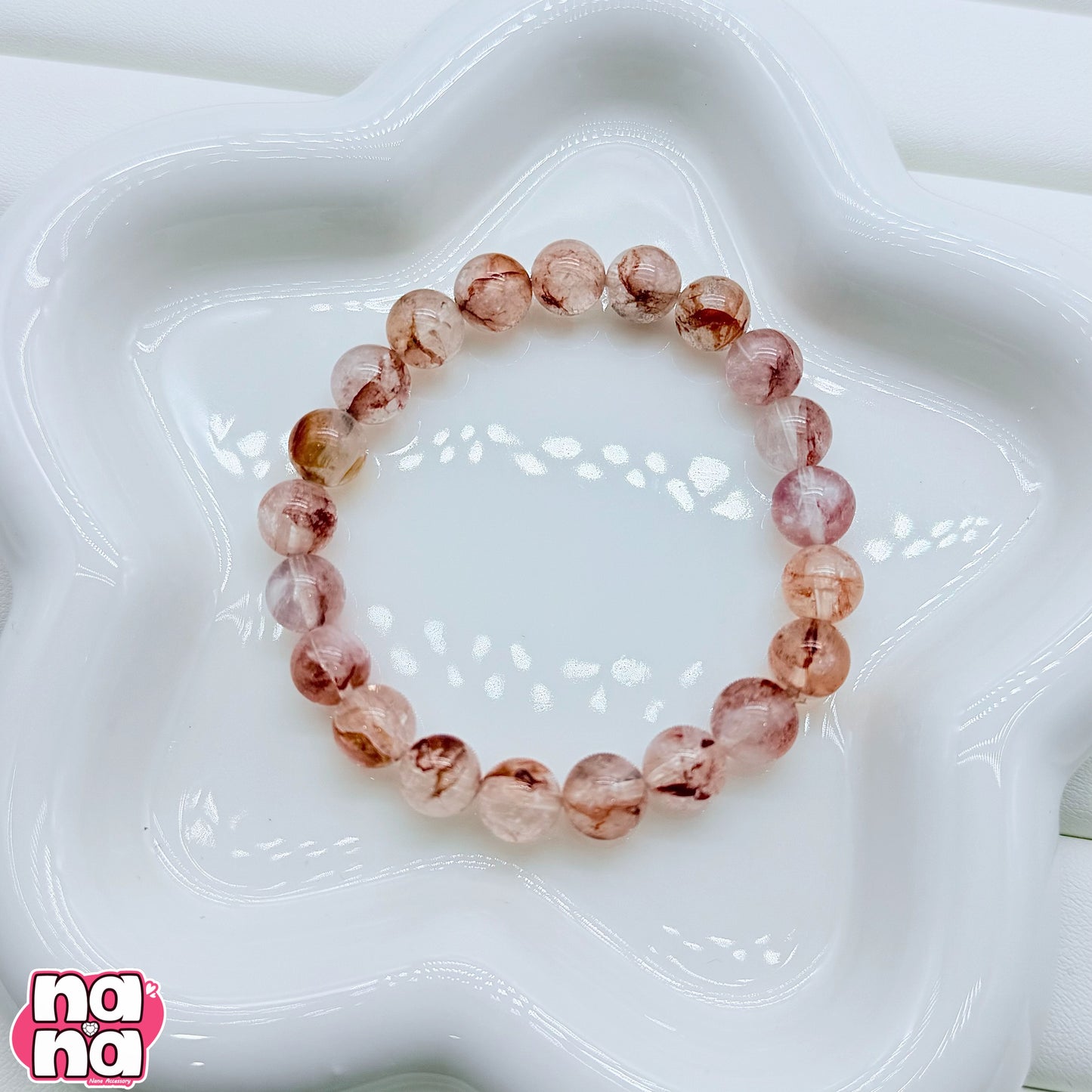 【純粋な天然ミネラルのブレスレット】ガムフラワークリスタル