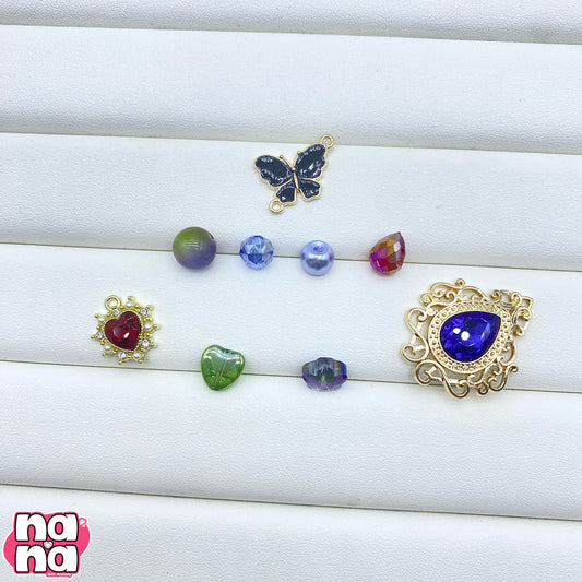 【A704】海の宝物  高品質キャッツアイXクリスタルXパール（8+10）