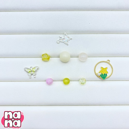 【A1002】幸せグミ    高品質天然石XキャッツアイX菩提XクリスタルXガラス（6+8+10+12）