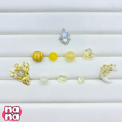【A1055】 祝福    高品質天然石X磁器の玉Xガラス（8+10+12）