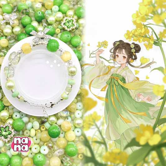 【Y1030】菜の花よ  高品質クォーツ&ガラス（10*10）