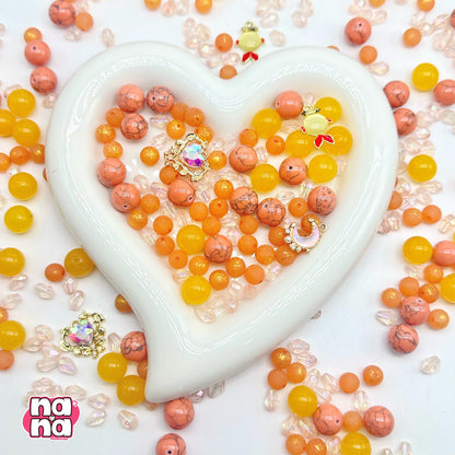 【Y1045】オレンジ   高品質クォーツ&ガラス（10*10）