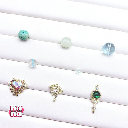 【Y1050】はるのあめ  高品質クォーツ&ガラス（10*10）