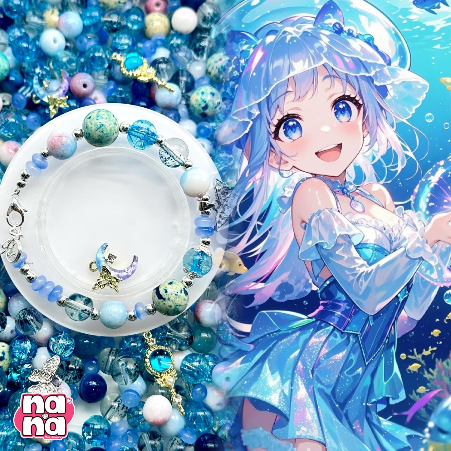 【Y1066】レインダンス  高品質クォーツ&ガラス（10*10）