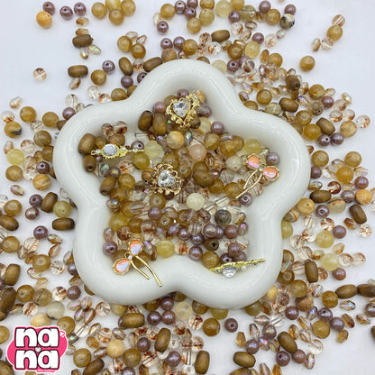 【A1190】天使の笑顔    高品質天然石X木のビーズXガラス（8+10）