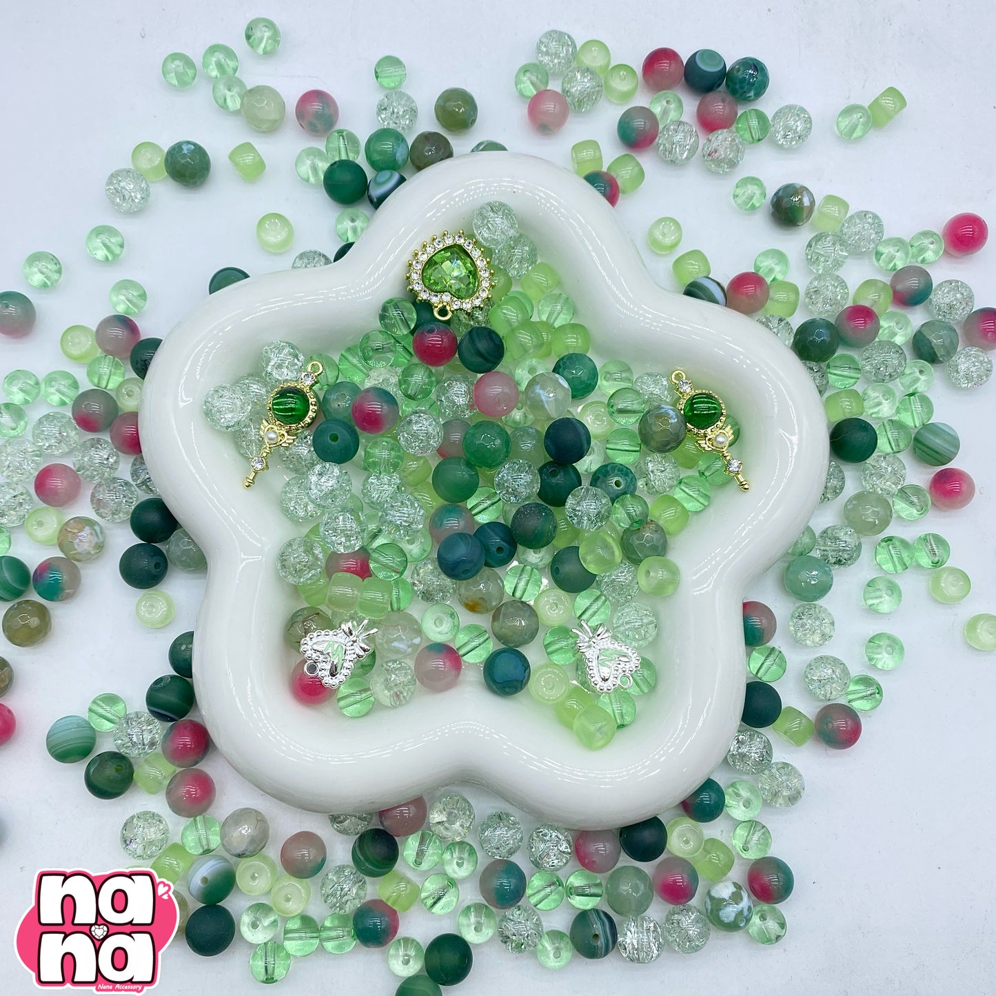 【A1195】愛を知るまでは    高品質天然石Xガラス（8+10）