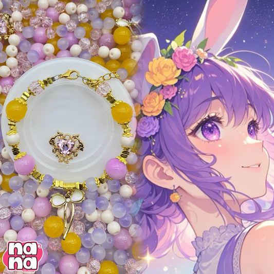 【A1196】いざ 手のなる方へと    高品質天然石Xガラス（8+12）