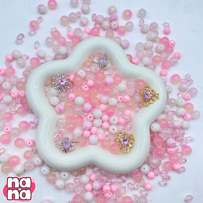 【A1206】ローズのあとさき🌹    高品質天然石Xガラス（8+10）