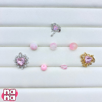 【A1206】ローズのあとさき🌹    高品質天然石Xガラス（8+10）