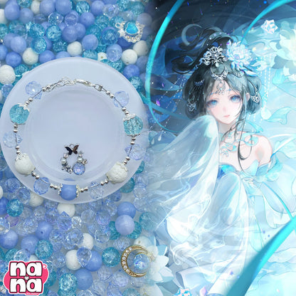 【A1210】重ねた思い出    高品質天然石XクリスタルXガラス（10*10）