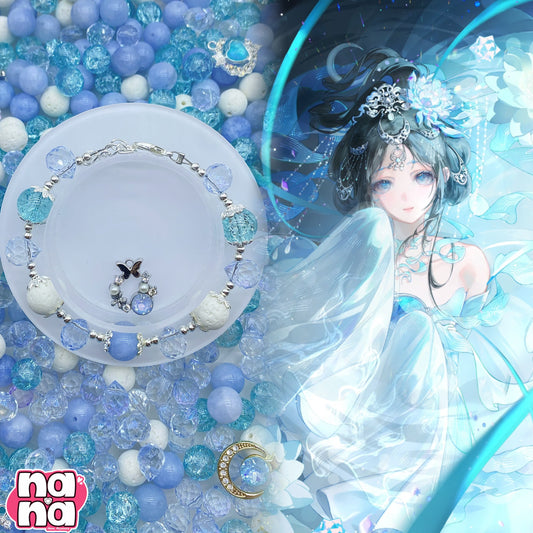 【A1210】重ねた思い出    高品質天然石XクリスタルXガラス（10*10）