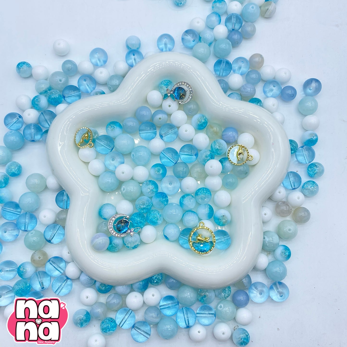 【A1215】いつも通りの君でいい    高品質天然石Xガラス（10+12)