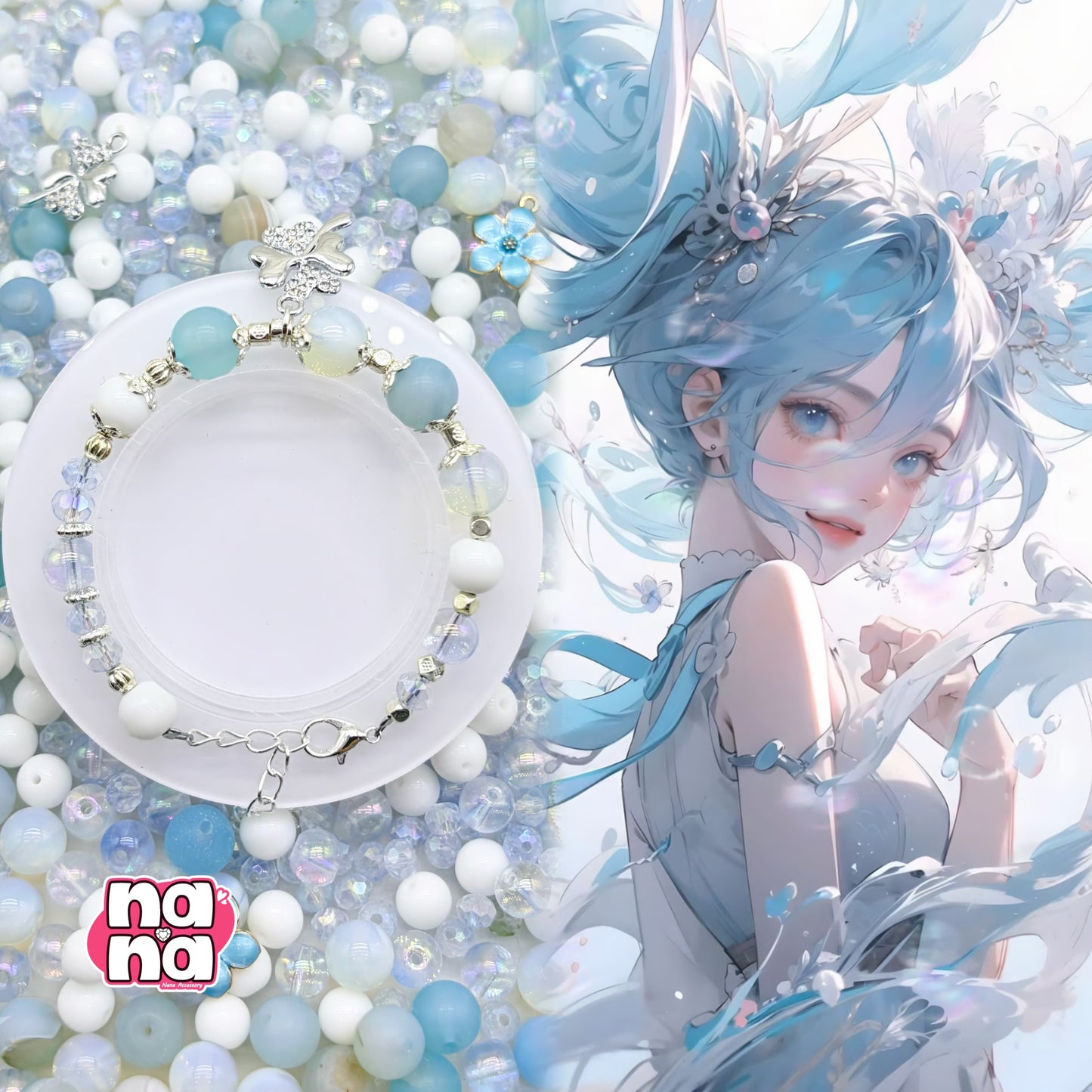 【Y1100】くもがおちた  高品質クォーツ&ガラス（10*10）