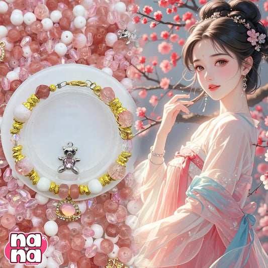 【A1225】嬉しい涙    高品質天然石Xガラス（8+10)