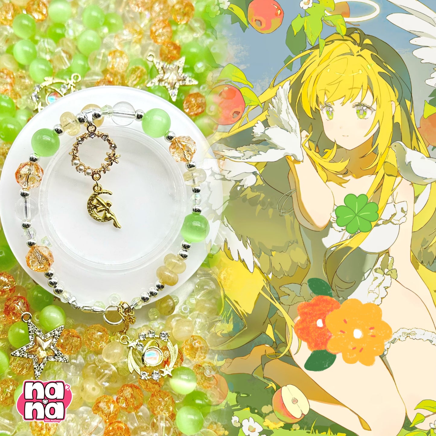 【Y1110】ワンダランド  高品質キャッツアイ&ガラス（10*10）