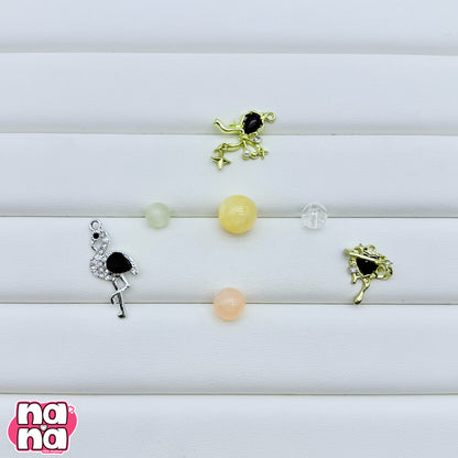 【A1235】今日の艺術     高品質天然石XキャッツアイXガラス（8+10+12）