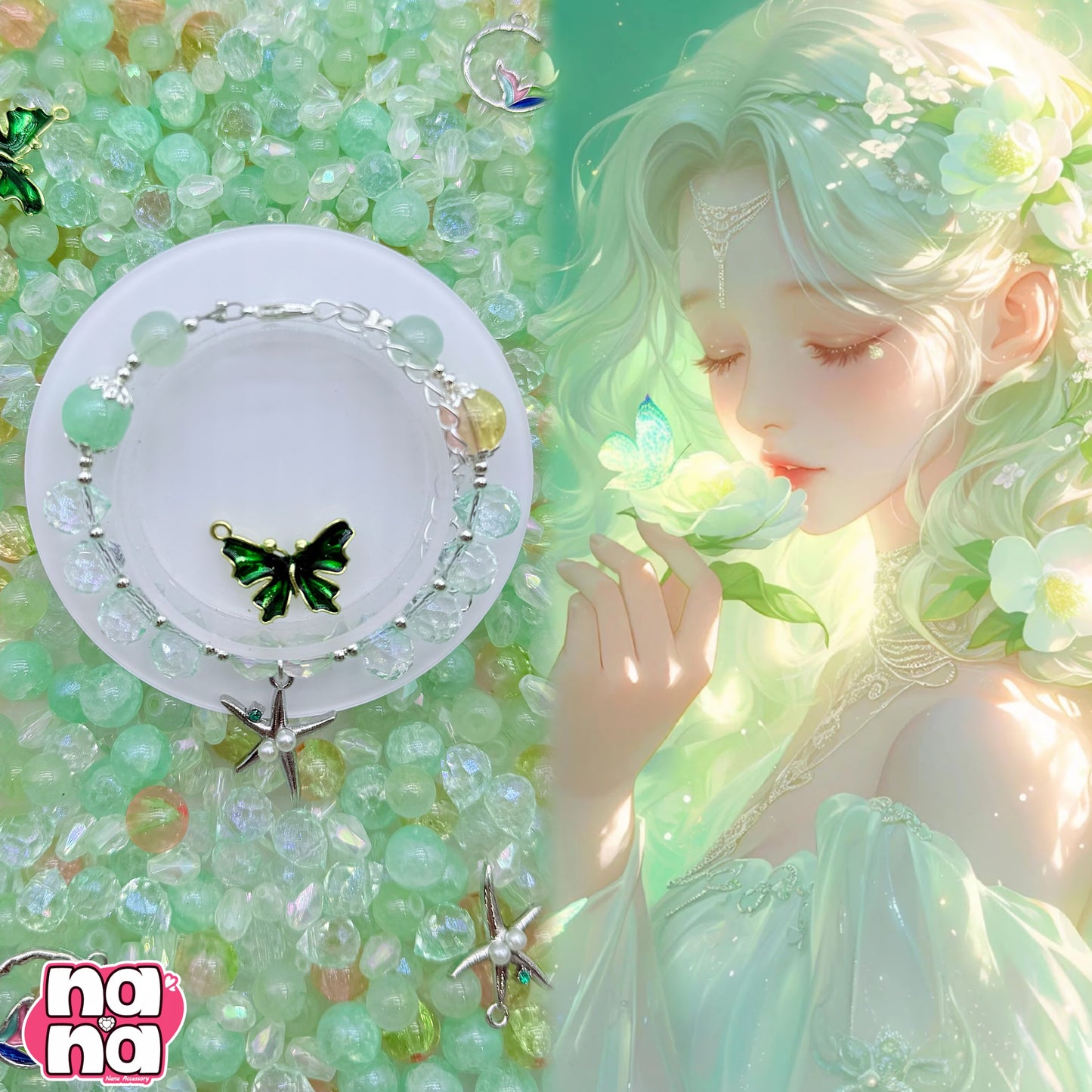 【A1237】春、恋、花以外の    高品質ガラス（8+10）