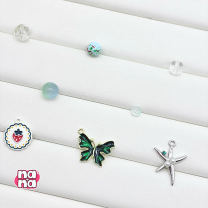 【Y1115】優しい流れ星  高品質キャッツアイ&ガラス（10*10）