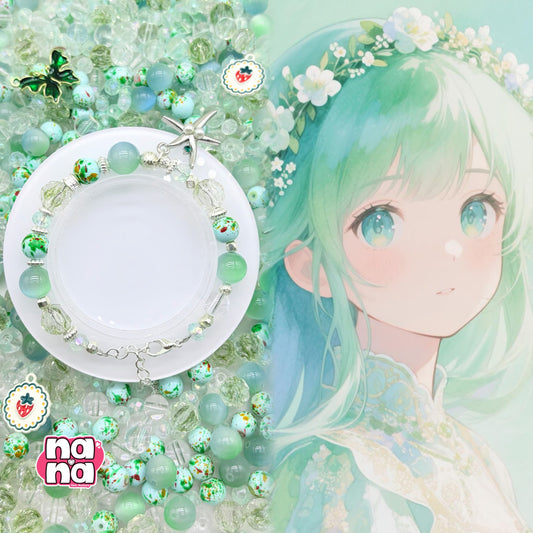 【Y1115】優しい流れ星  高品質キャッツアイ&ガラス（10*10）