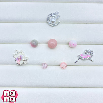 【A1241】ときめきを止めないで    高品質天然石XキャッツアイXガラス（8+10+12)