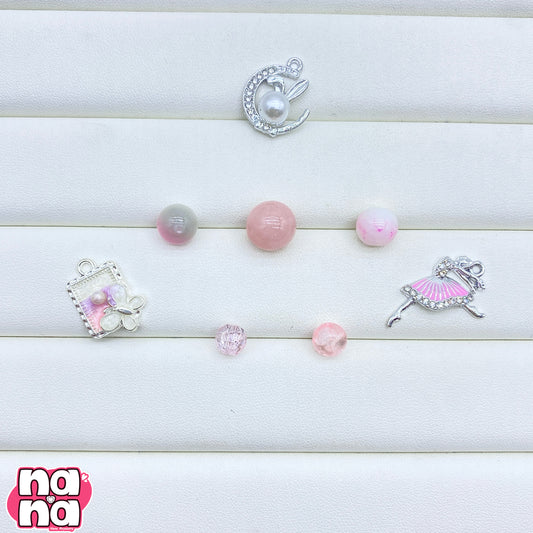 【A1241】ときめきを止めないで    高品質天然石XキャッツアイXガラス（8+10+12)