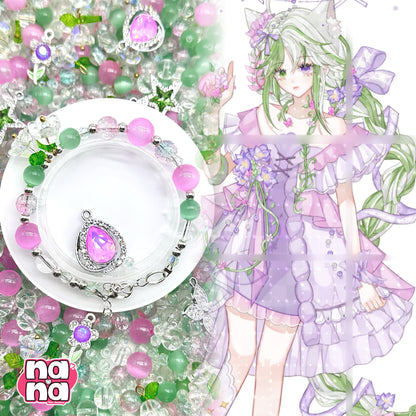 【Y1126】春の花園  高品質キャッツアイ&ガラス（10*10）