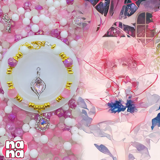 【A1251】月の初恋    高品質キャッツアイXクリスタルXガラス（8+10）