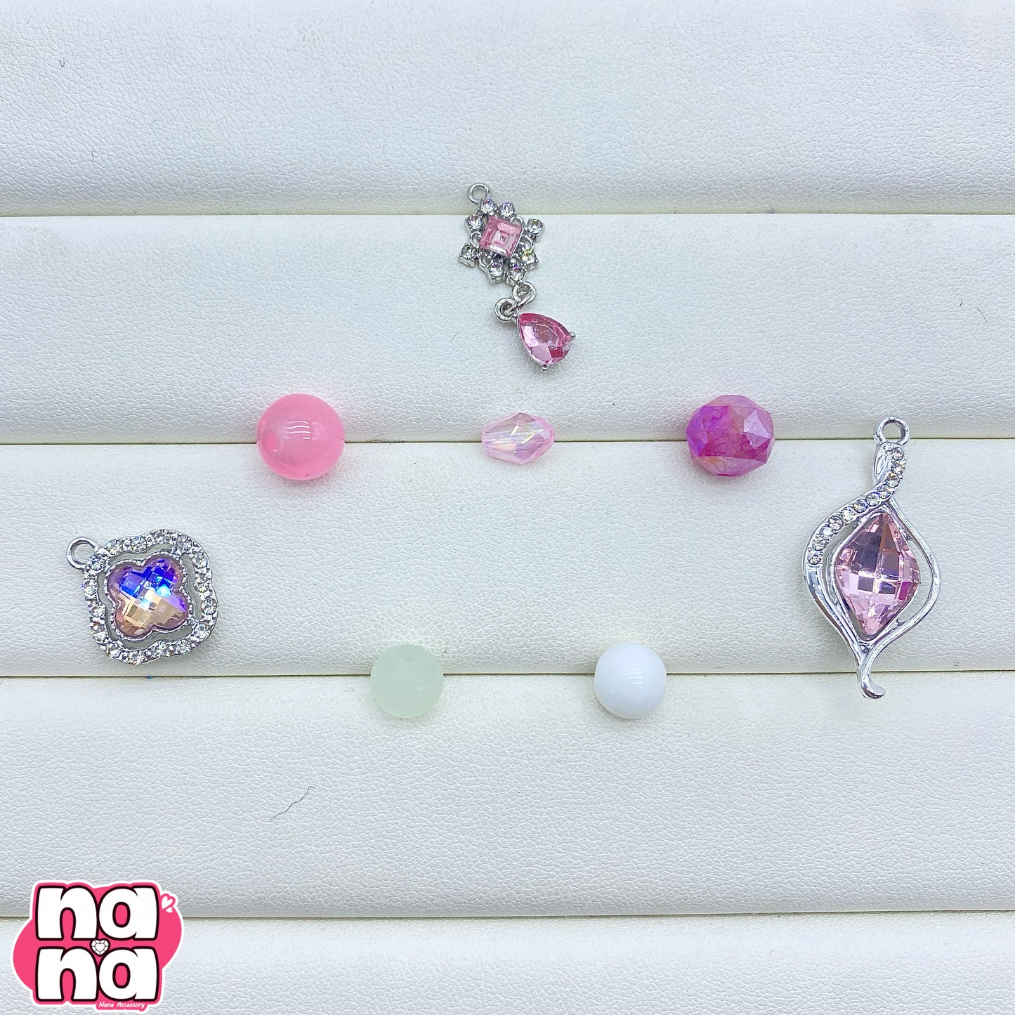 【A1251】月の初恋    高品質キャッツアイXクリスタルXガラス（8+10）