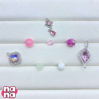 【A1251】月の初恋    高品質キャッツアイXクリスタルXガラス（8+10）