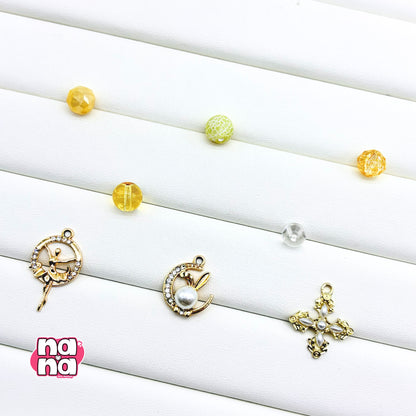 【A1255】いざ僕らで行こうぜ     高品質天然石XクリスタルXガラス（8+10）