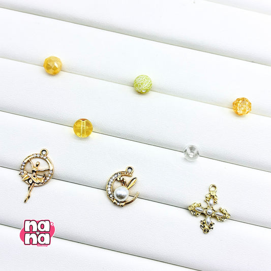 【A1255】いざ僕らで行こうぜ     高品質天然石XクリスタルXガラス（8+10）